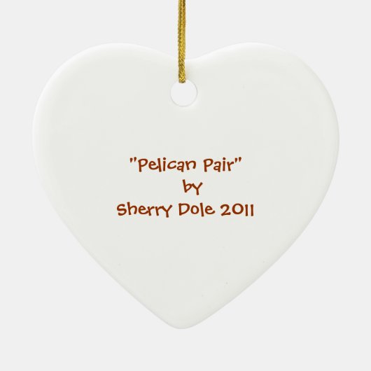 Pelican Pair Keramisch Ornament (Achterkant)