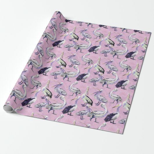 Pelican Pattern Cadeaupapier (Uitgerold)