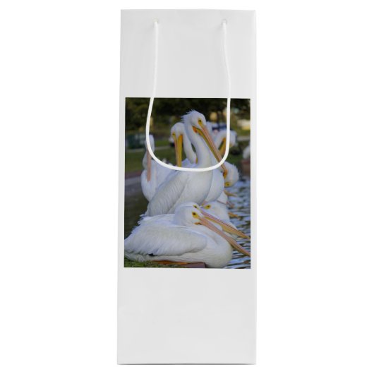 Pelican Pile Wine Gift Bag Wijn Cadeautas (Voorkant)