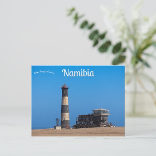 Pelican Point Lighthouse Walvis Bay Namibië Briefkaart (Staand voorkant)