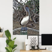 Pelican Portrait Poster (Thuiskantoor)
