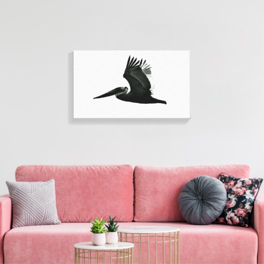 Pelican Print - 'In Flight' (Insitu (Woonkamer))