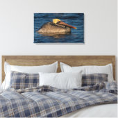 Pelican Resting in Water Canvas Print (Insitu (Slaapkamer))