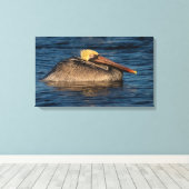 Pelican Resting in Water Canvas Print (Insitu (Houten vloer))