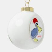 Pelican Santa Kerstkerst Keepomwille Keramische Bal Ornament (Links)