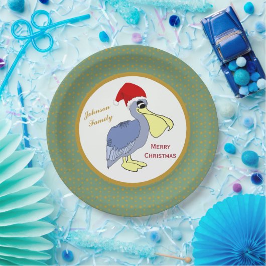 Pelican Santa Kerstmis Papieren Bordje (Feest)