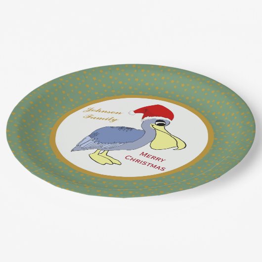 Pelican Santa Kerstmis Papieren Bordje (Gekanteld)