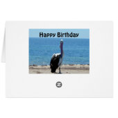 Pelican Stare Down, Birthday Kaart (Achterkant Horizontaal)