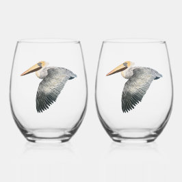 Pelican Stemless wijnglas - 2 Set Zonder Voet