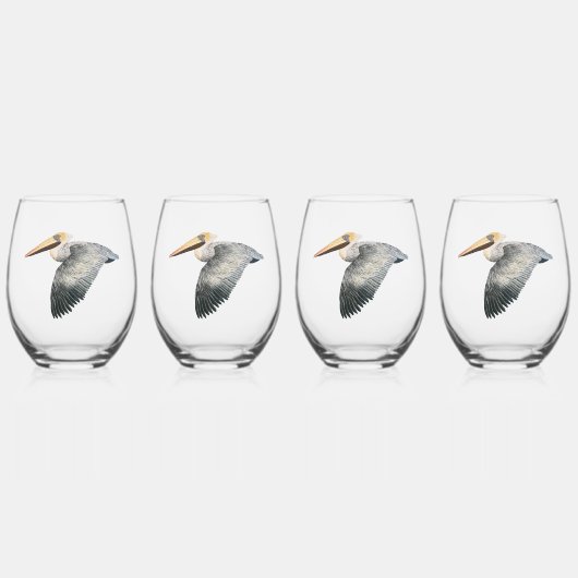 Pelican Stemless wijnglas - 4 set Wijnglas Zonder Voet (Voorkant)