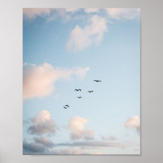 Pelican Sunset Print Poster Paper (Semi-Gloss)