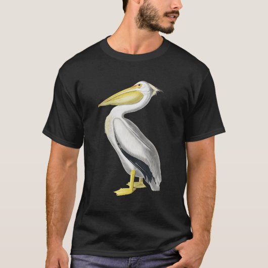 Pelican T-shirt  Bird Graphic T-shirt White Pel (Voorkant)