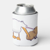 Pelican Tries to Eat Capybara Funny Cute Kawaii Blikjeskoeler (Blikje Voorkant)