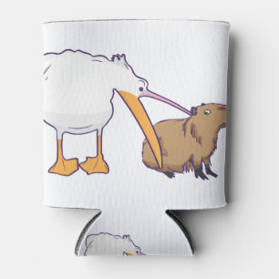 Pelican Tries to Eat Capybara Funny Cute Kawaii Blikjeskoeler