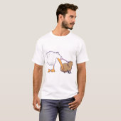 Pelican Tries to Eat Capybara Funny Cute Kawaii T-shirt (Voorkant volledig)