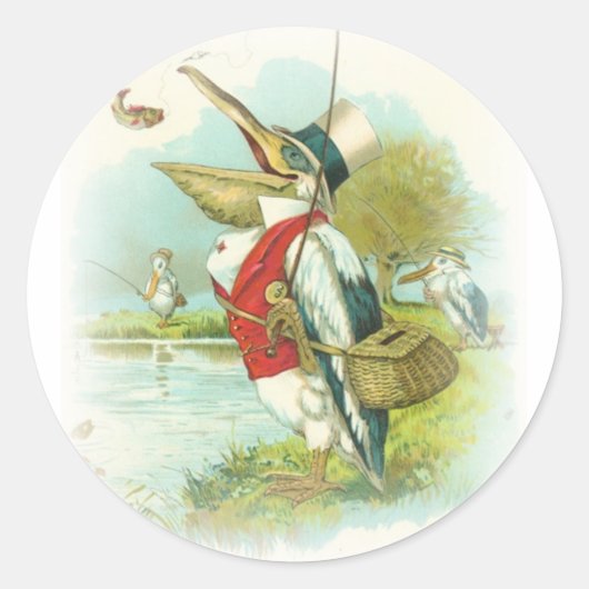 Pelican Vissen Ronde Sticker (Voorkant)