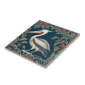 Pelican William Morris stijl Links Zee Marine Bird Tegeltje (Zijkant)