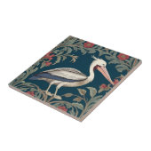 Pelican William Morris stijl Rechter Zee Marine Bi Tegeltje (Zijkant)