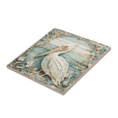 Pelican Zee Bird Art Nouveau Faux Relief Mint Tegeltje (Zijkant)