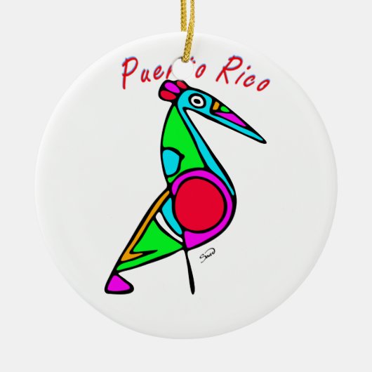 Pelícano Taíno Keramisch Ornament (Voorkant)