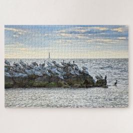 "Pelicans and the Lighthouse, Dauphin Island, AL Legpuzzel