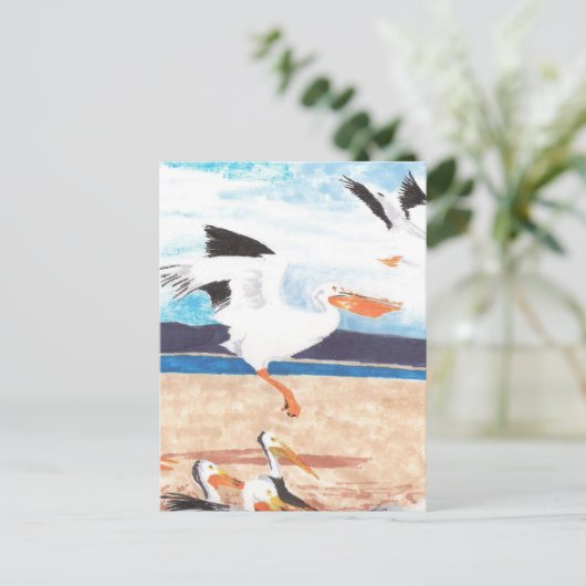 Pelicans Briefkaart (Staand voorkant)