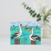Pelicans Briefkaart (Staand voorkant)
