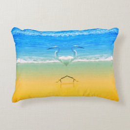 Pelicans Love On The Beach  Accent Kussen