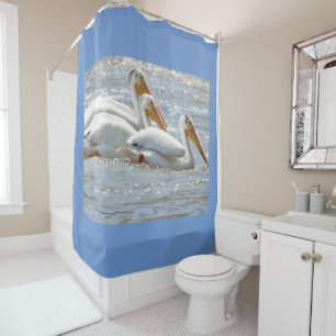 Pelicans Natuur Fotografie Mississippi Show Douchegordijn