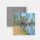 Pelicans Sunbaking River Murray, Magnet (Voorkant / Achterkant)