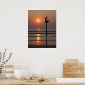 Pelicans Sunrise Ocean Daytona Beach FL Poster (Keuken)