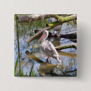 PELICANS VIERKANTE BUTTON 5,1 CM