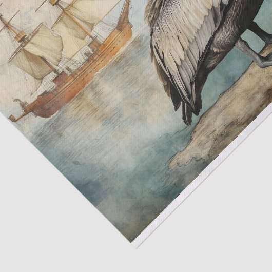 Pelikaan 4 Decoupage papier (Detail)