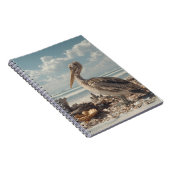 Pelikaan bij Seashell Shore Notitieboek (Rechterzijde)