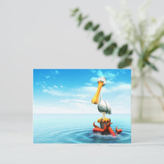 Pelikaan Briefkaart (Staand voorkant)