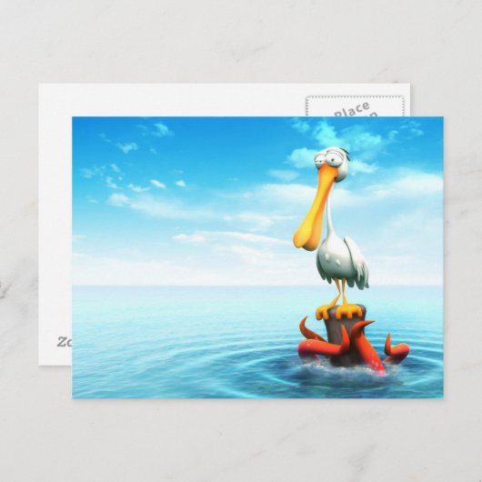 Pelikaan Briefkaart (Voorkant / Achterkant)