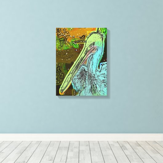 PELIKAAN CANVAS AFDRUK (Insitu (Houten vloer))