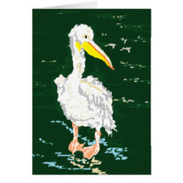 Pelikaan die geniet van alleen zijn