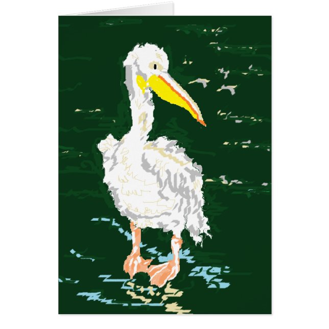 Pelikaan die geniet van alleen zijn (Voorkant)