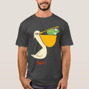 Pelikaan eet kikker dier humor familie t-shirt