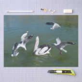 Pelikaan en de poortcrashers, tissuepapier (Craft)