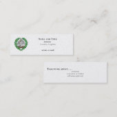 Pelikaan en laurierkrans mini visitekaartje (Voorkant / Achterkant)