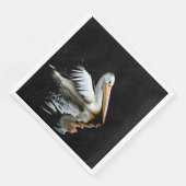 Pelikaan, grote witte vogel, servet (Hoek)