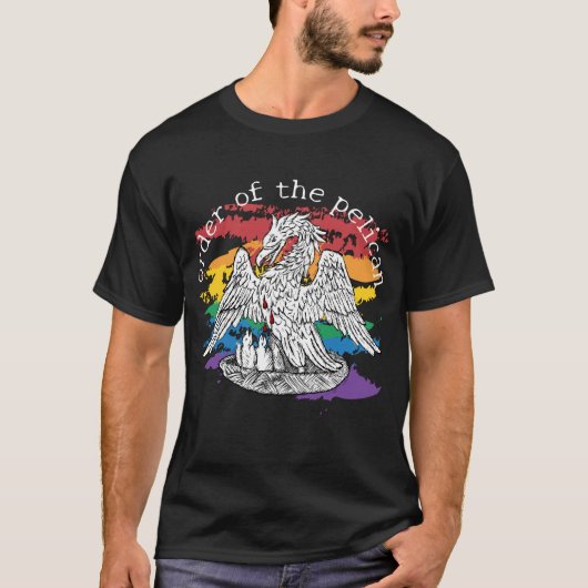 Pelikaan Houtsnede Trots T-shirt (Voorkant)