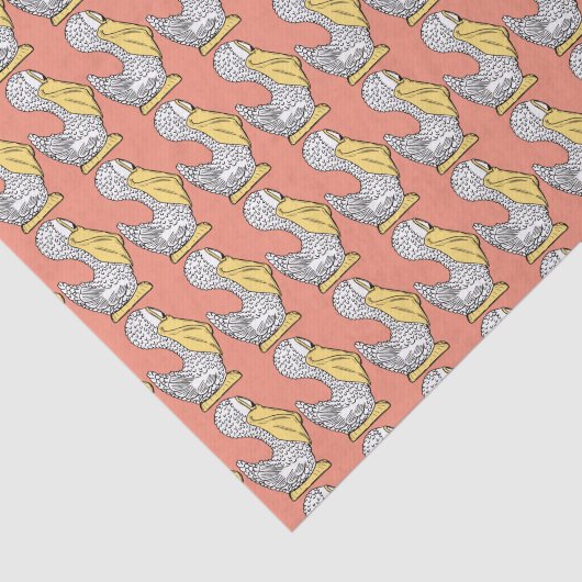 Pelikaan Illustratie tissuepapier (Detail)