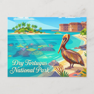 Pelikaan in Dry Tortugas National Park Florida Briefkaart