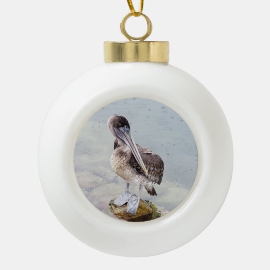 Pelikaan Kust Kerst Ornament – Strandvogel (Voorkant)
