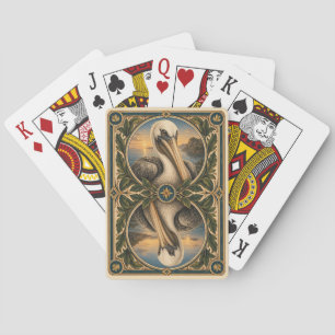 Pelikaan Kustbaai Aquarel GeoSaga Pokerkaarten