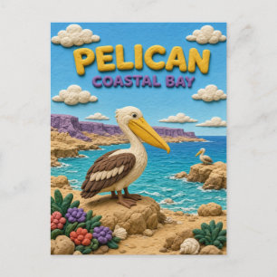 Pelikaan, Kustbaai Klei Kunst Briefkaart