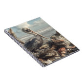 Pelikaan met Seashell Shore Notitieboek (Rechterzijde)